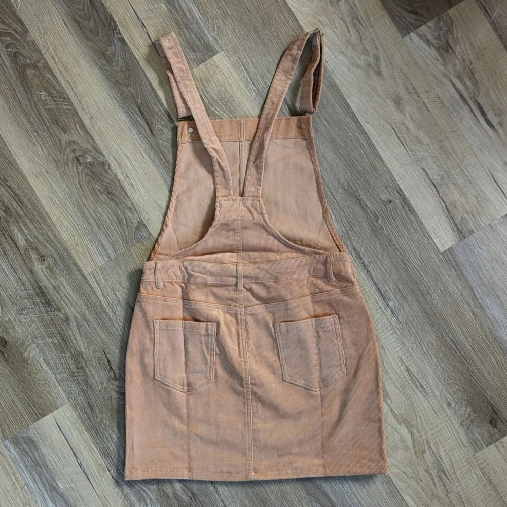 Corduroy Miniskirt Overalls - Picture 2 of 4